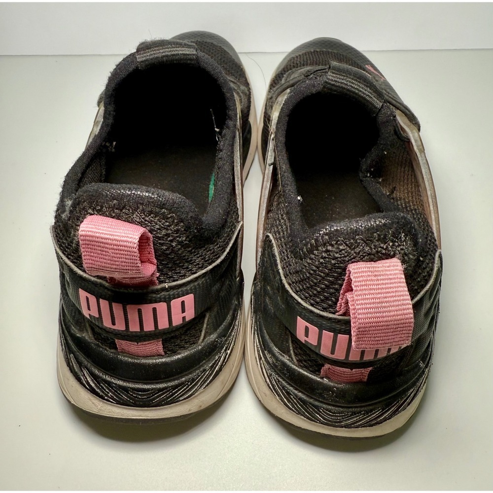 Puma Kids Athletic Shoes Black Pink Lace Up Sneakers Size 13.5 - Picture 5 of 8
